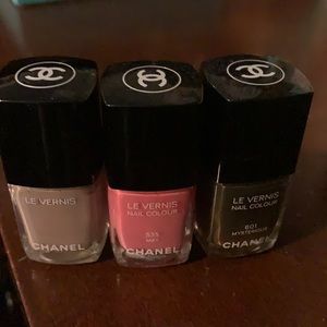 Three Chanel nail polishes-sold as a lot.